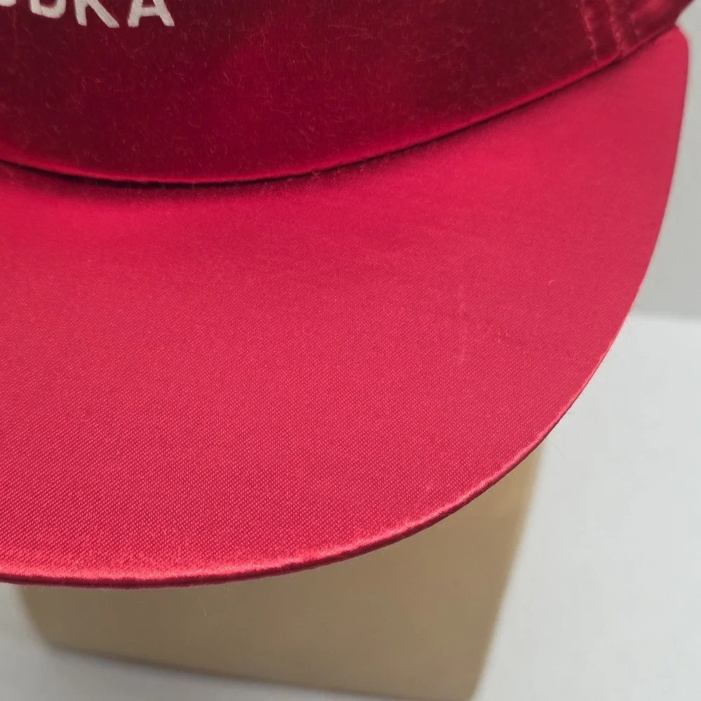 Vintage Smirnoff Vodka Red Satin Snapback Cap Hat Made In USA